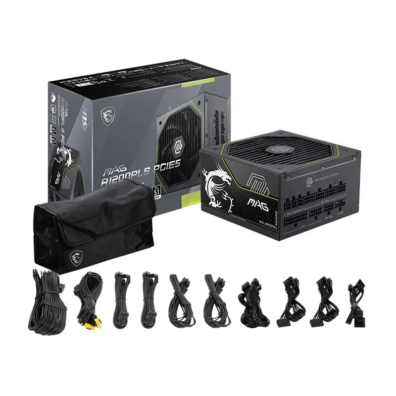 Fuente de Poder MSI MAG A1200PLS PCIE5 1200W 80 Plus Platinum Modular ATX — foto 4