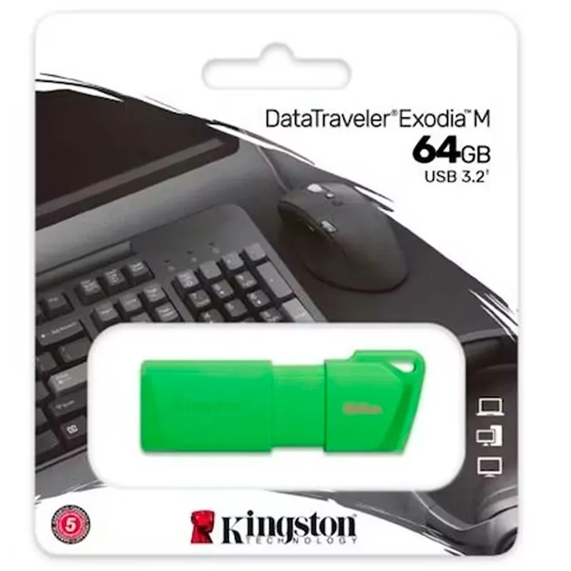 Memoria USB Kingston DataTraveler Exodia M 64GB USB 3.2 Gen 1 Verde Neón
