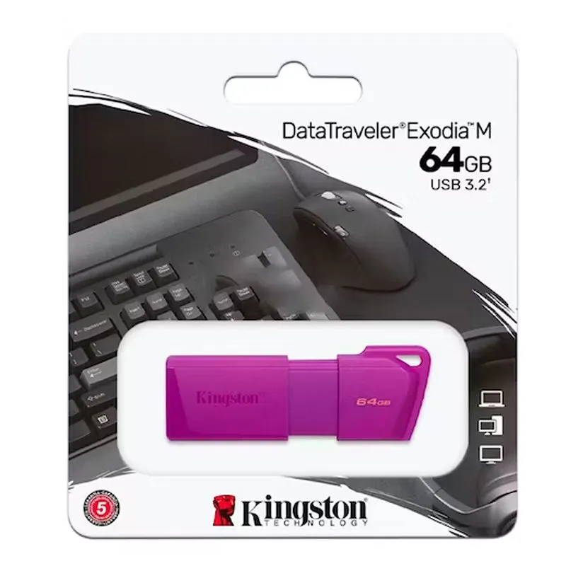 Memoria USB Kingston DataTraveler Exodia M 64GB USB 3.2 Gen 1 Morado Neón