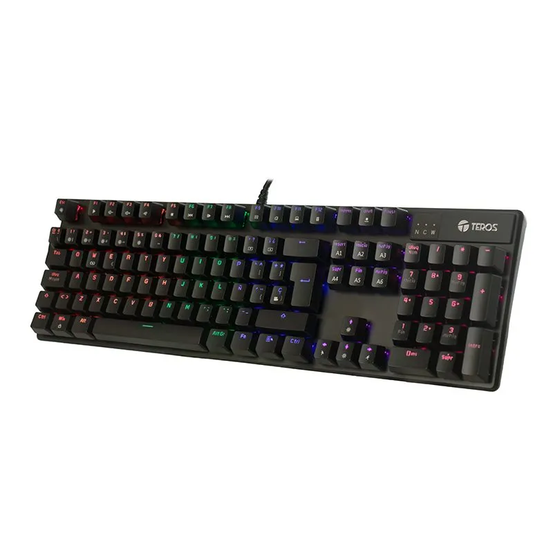 Teclado Teros TE-4068G Mecánico Switch Blue Rainbow Español — foto 2