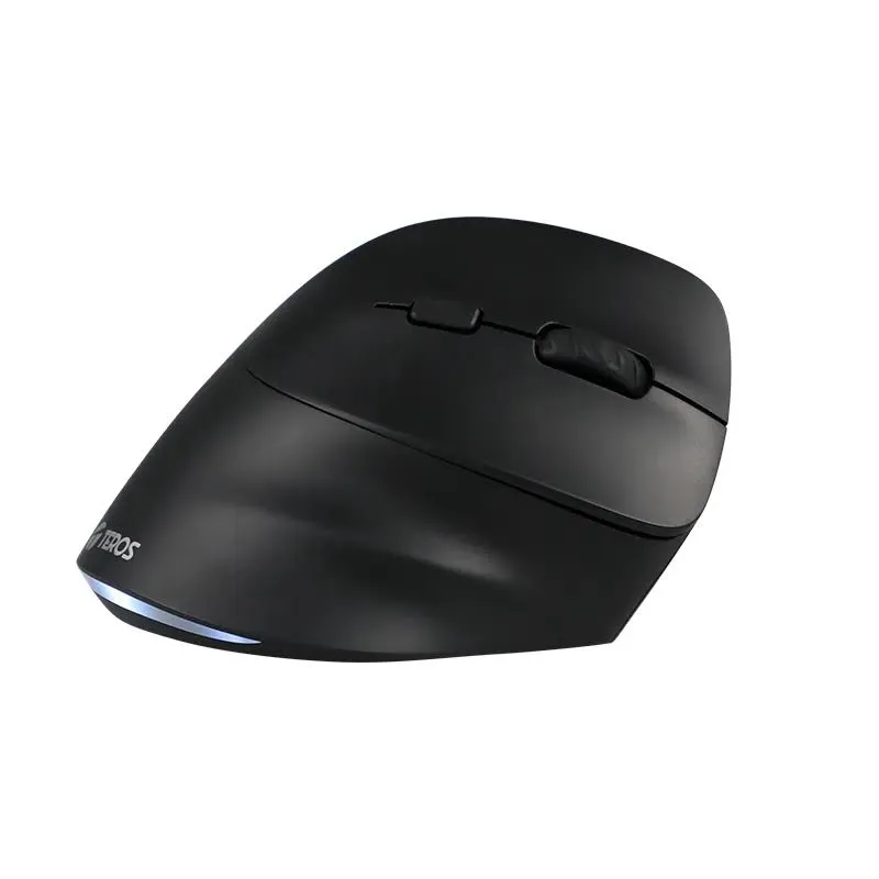 Mouse Vertical Teros TE-5169N Inalámbrico y Bluetooth 2400 DPI Negro — foto 3