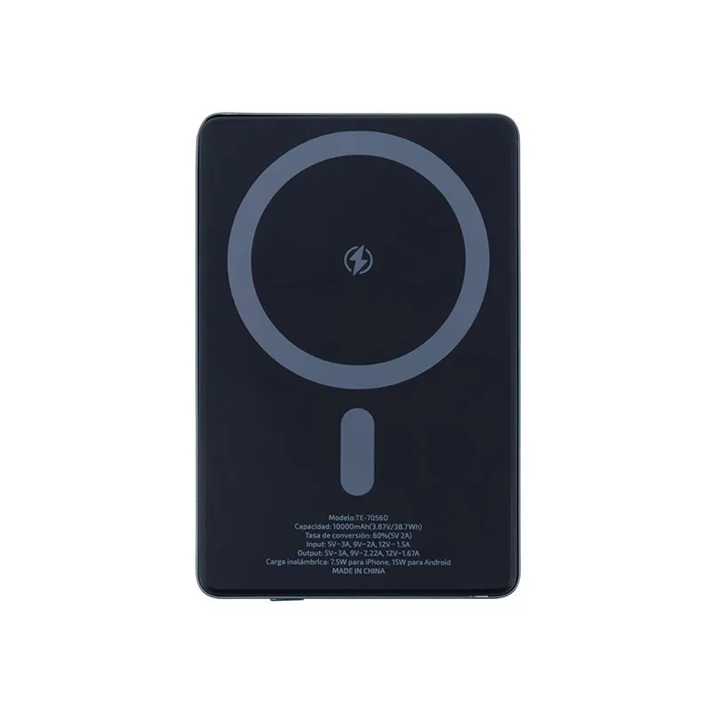 Power Bank Teros TE-7056D 10000mAh con Carga Inalámbrica 15W Ultra Slim