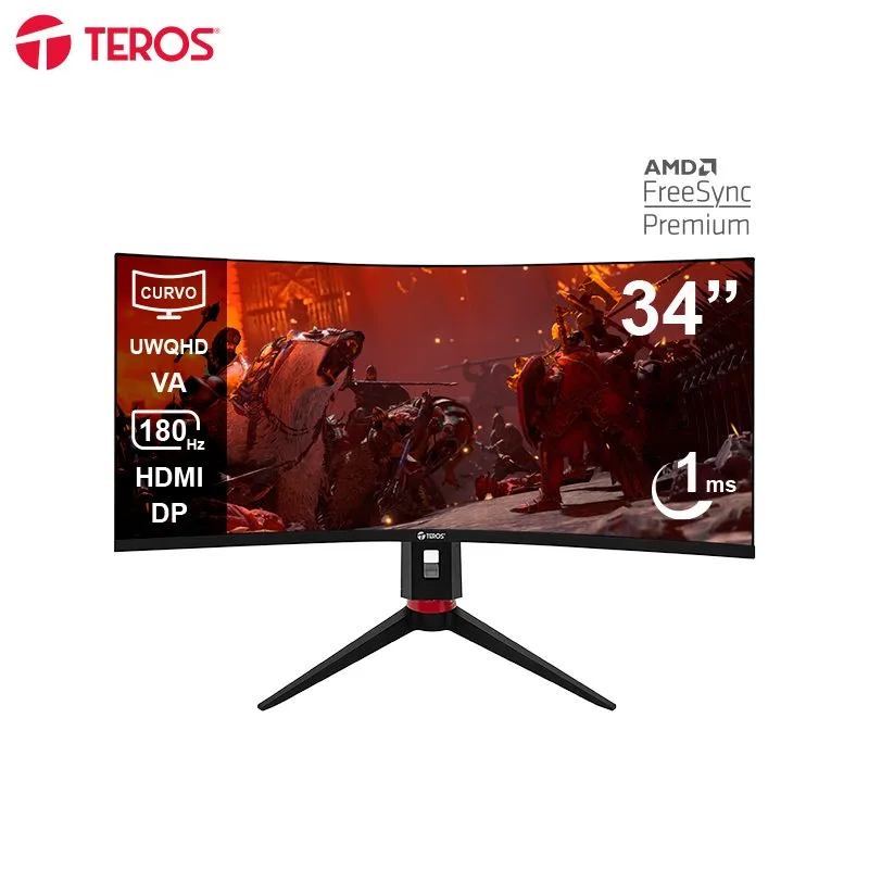 Monitor Gamer Curvo Teros TE-3412G 34" UWQHD VA 180Hz