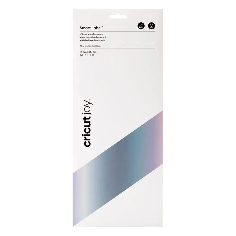Vinilo Permanente Escribible Smart Label Cricut Plateado 13.9 x 33 cm