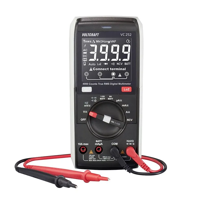Multímetro Digital Voltcraft VC252 True RMS CAT III 600 V 4000 Cuentas — foto 4