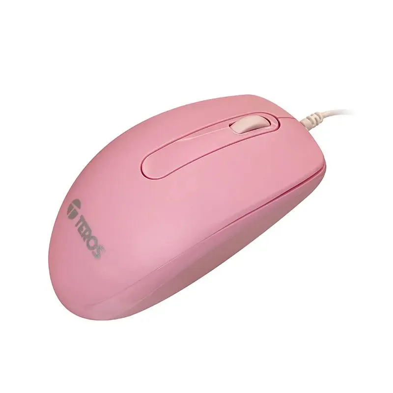 Mouse Teros TE-1221S USB 1000 DPI Rosado