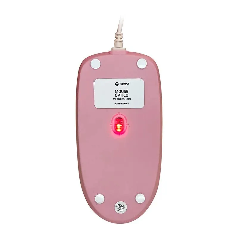 Mouse Teros TE-1221S USB 1000 DPI Rosado — foto 3