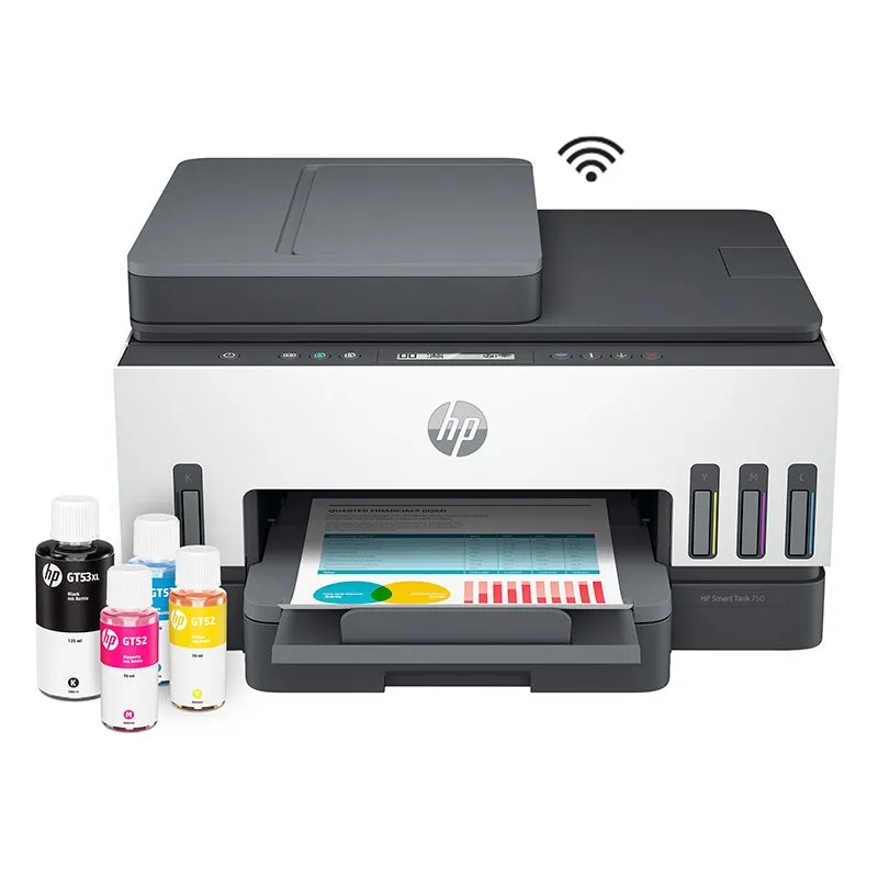 Multifuncional HP Smart Tank 750 Tinta Continua Color Wi-Fi Dúplex ADF