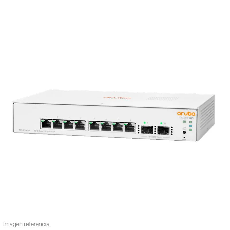 Switch HPE Aruba Instant On 1930 8G 2SFP Smart Gigabit sin Ventilador JL680A