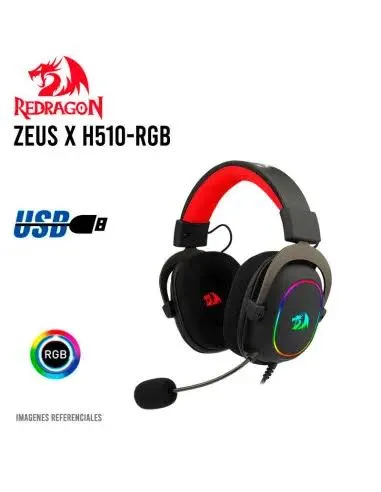 Audífonos Gamer Redragon Zeus X H510 RGB USB 7.1