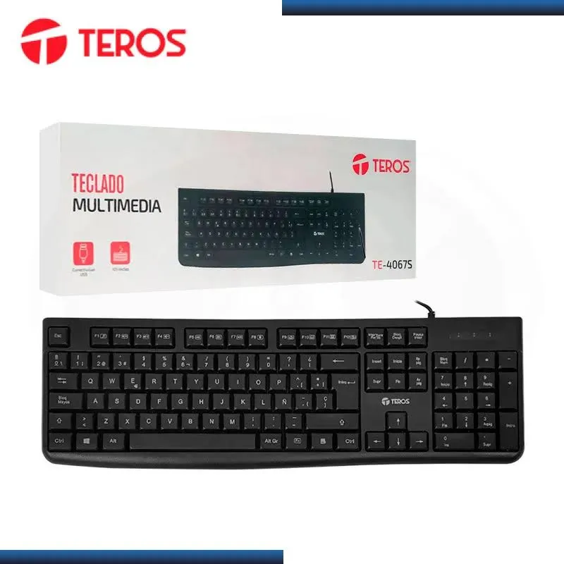 Teclado Teros TE-4067S Multimedia USB Español Negro — foto 2