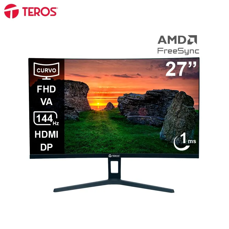 Monitor Gamer Curvo Teros TE-2734S 27" FHD VA 144Hz