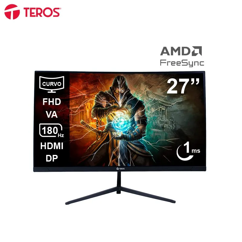 Monitor Gamer Curvo Teros TE-2787G 27" FHD VA 180Hz