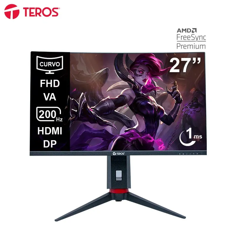 Monitor Gamer Curvo Teros TE-2788G 27" FHD VA 200Hz