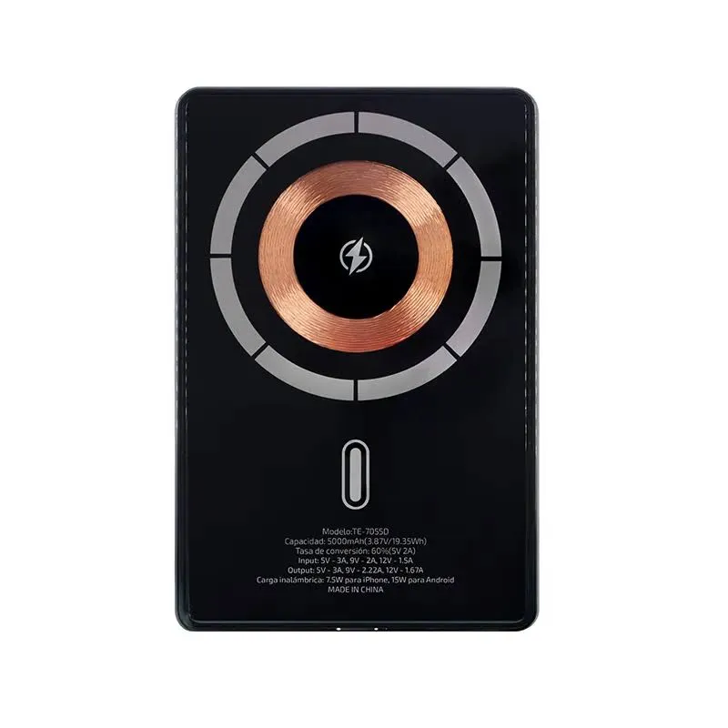 Power Bank Teros TE-7055D 5000mAh Delgado con Carga Inalámbrica — foto 3