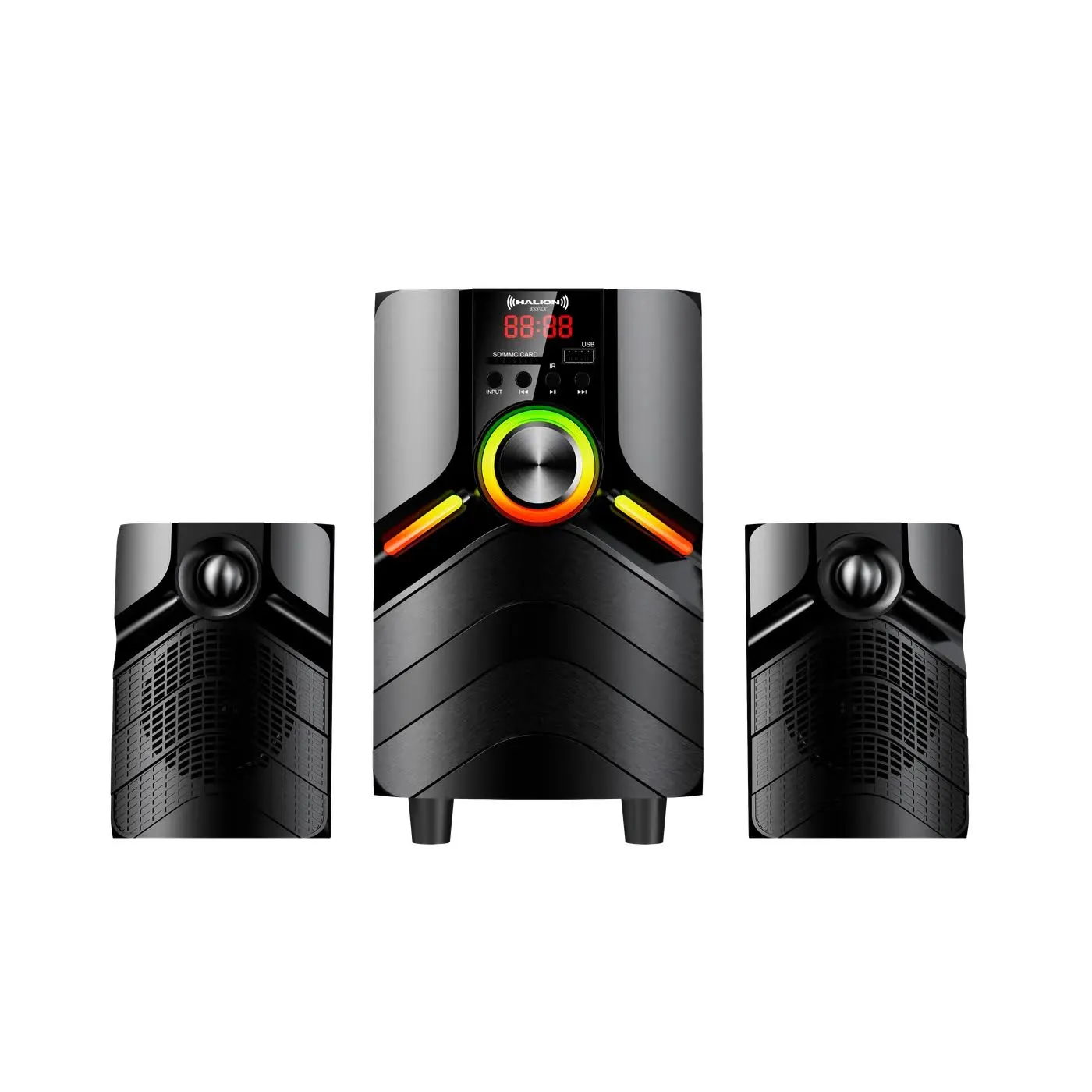 Parlantes Halion Essex HA-K45 2.1 Bluetooth 80 W RGB con Control Remoto