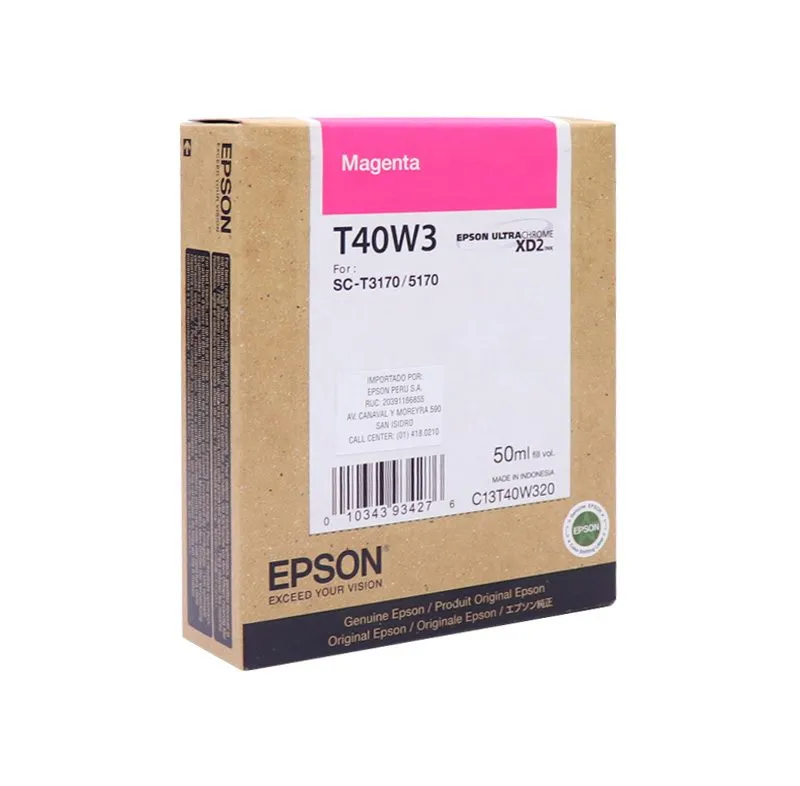 Cartucho de Tinta Epson UltraChrome XD2 T40W320 Magenta 50ml