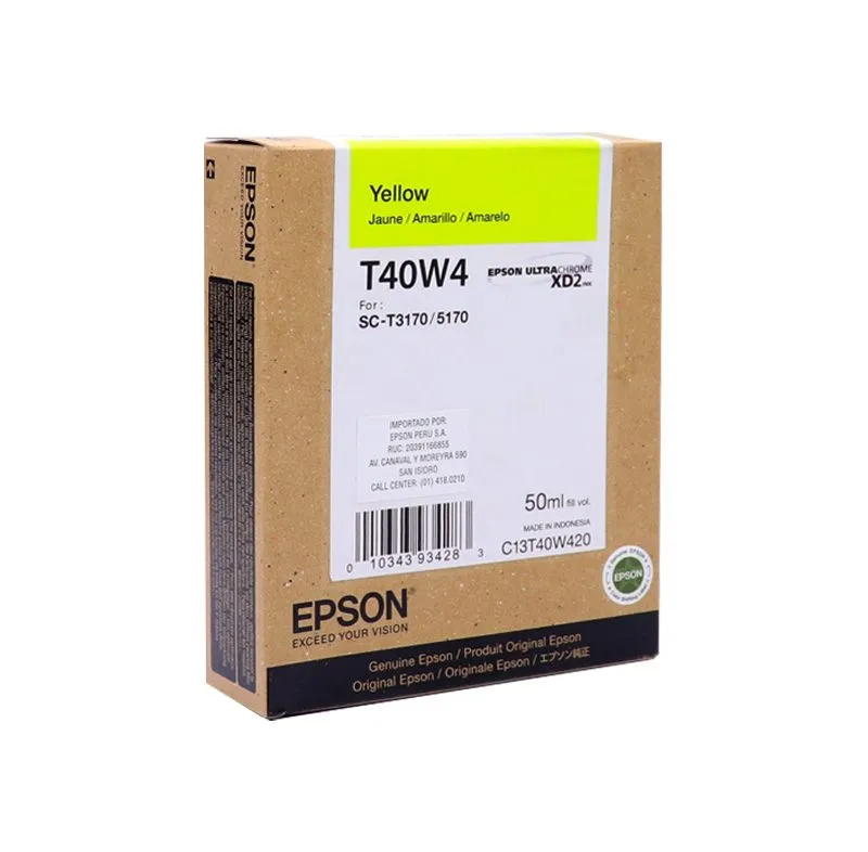 Cartucho de Tinta Epson UltraChrome XD2 T40W420 Amarillo 50ml