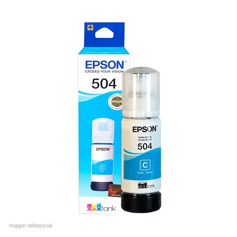 Botella de Tinta Epson 504 T504220 Cian 70ml — foto 2
