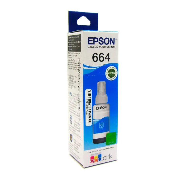 Botella de Tinta Epson 664 T664220 Cian 70ml