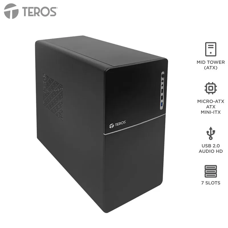 Case TEROS TE-1038S E-ATX/ATX con Fuente 250W — foto 2
