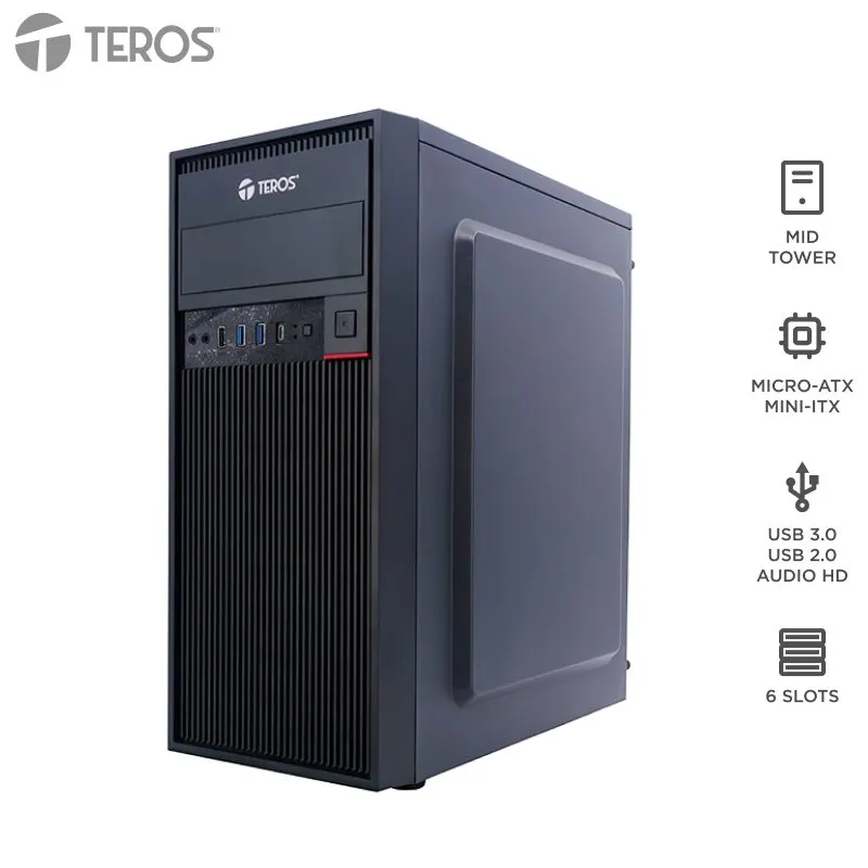 Case TEROS TE-1319G Mid Tower ATX con Fuente 450W