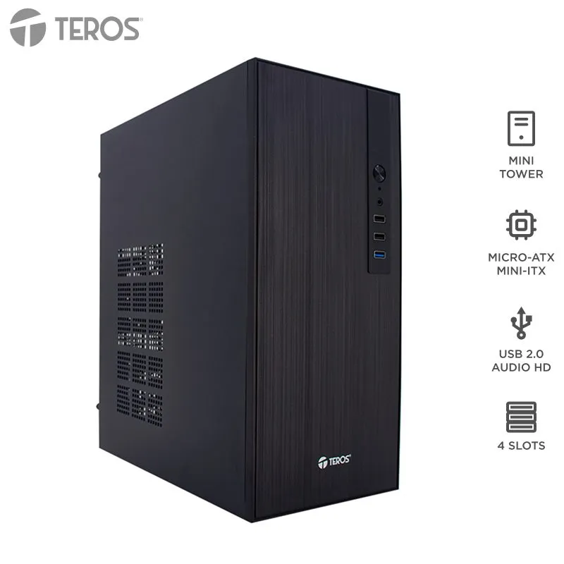 Case TEROS TE-1034S Mini Tower Micro-ATX con Fuente 250W