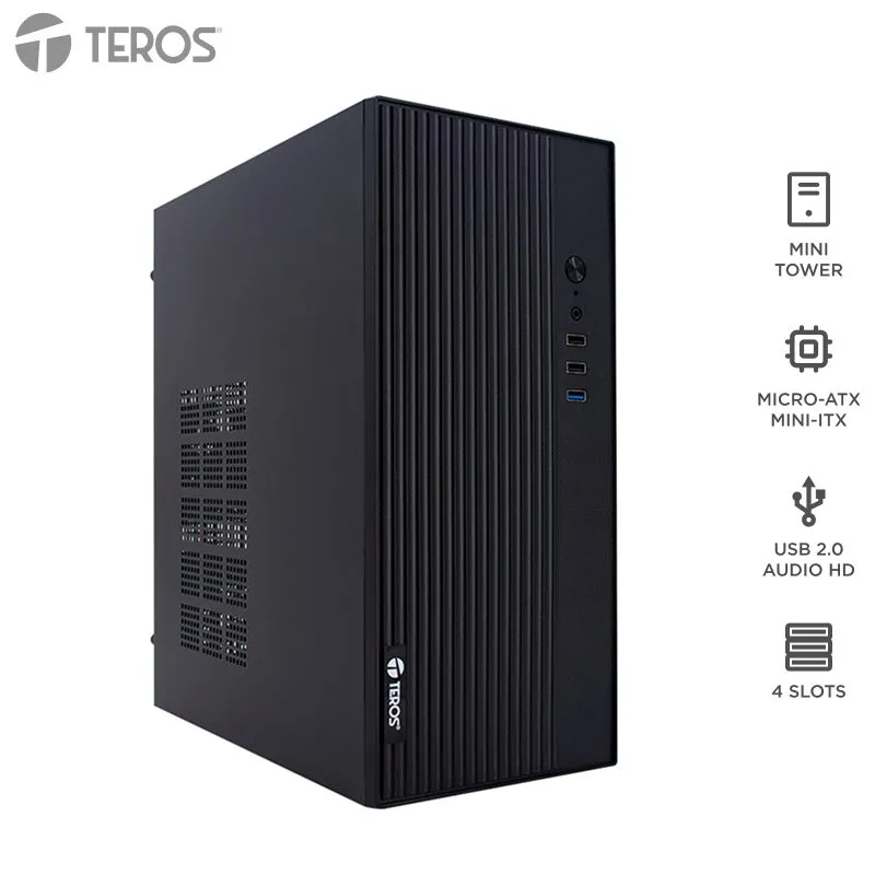 Case TEROS TE-1035S Mini Tower Micro-ATX con Fuente 250W