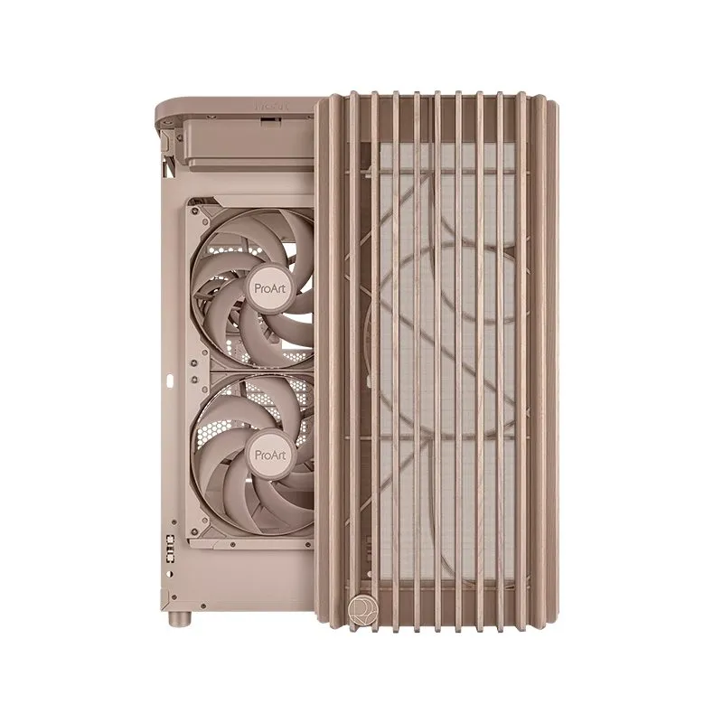 Case ASUS ProArt PA401 Wood Edition Beige ATX Vidrio Templado 3 Ventiladores — foto 5