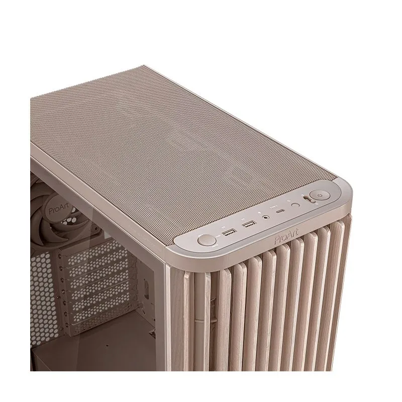 Case ASUS ProArt PA401 Wood Edition Beige ATX Vidrio Templado 3 Ventiladores — foto 6