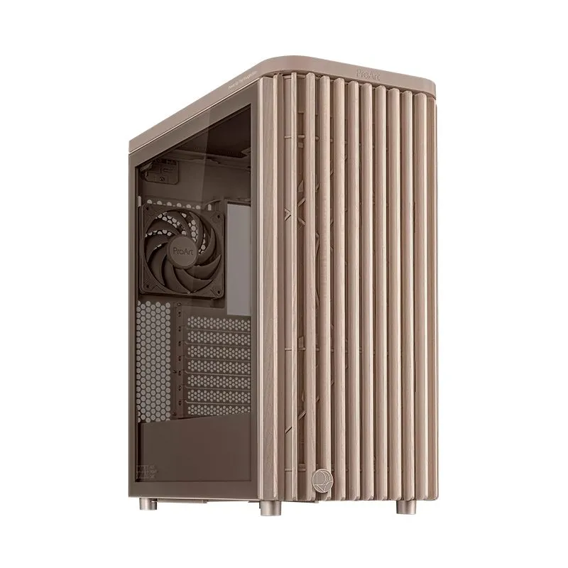 Case ASUS ProArt PA401 Wood Edition Beige ATX Vidrio Templado 3 Ventiladores