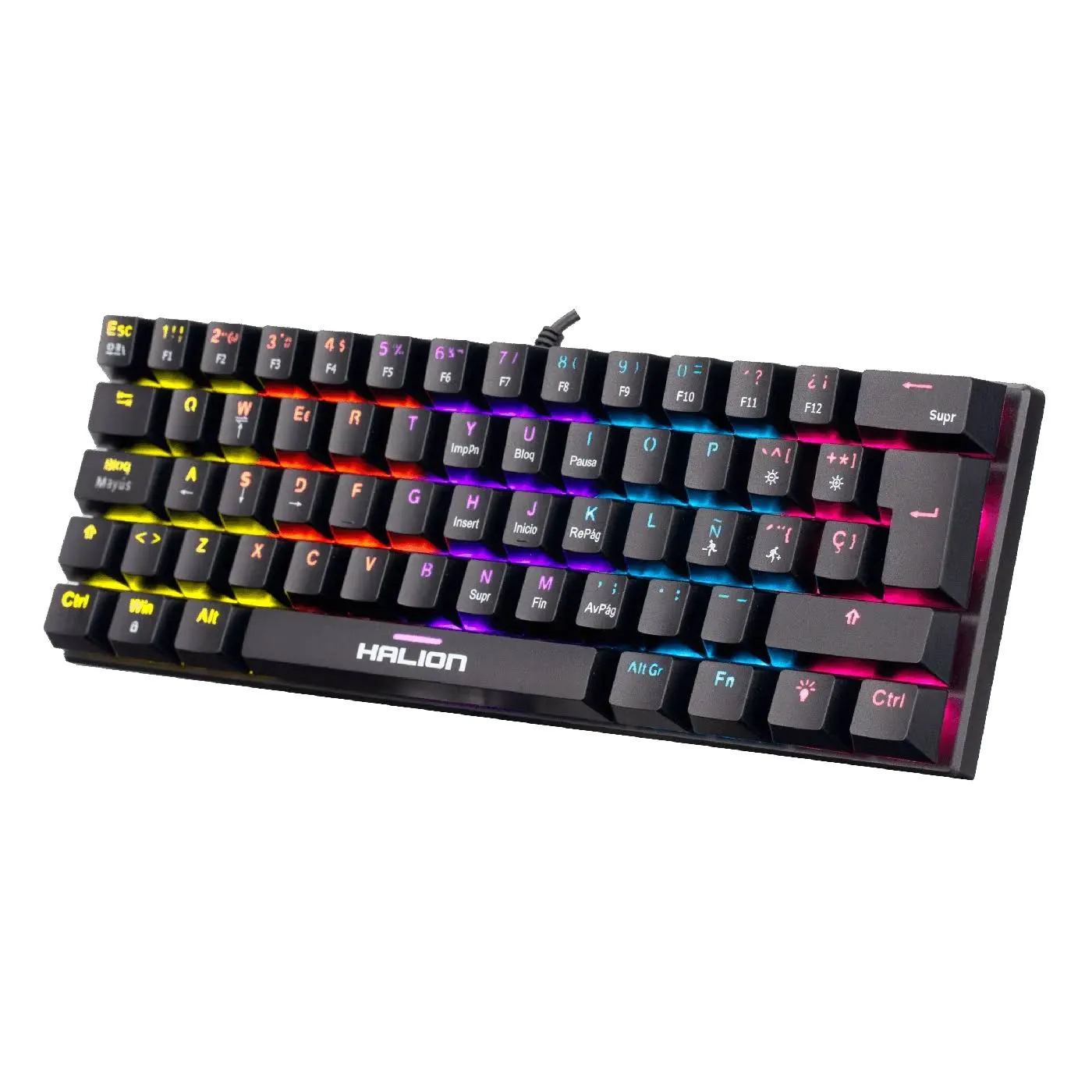 Teclado Halion Comanche 62 KM201 Mecánico Switch Red Rainbow — foto 2