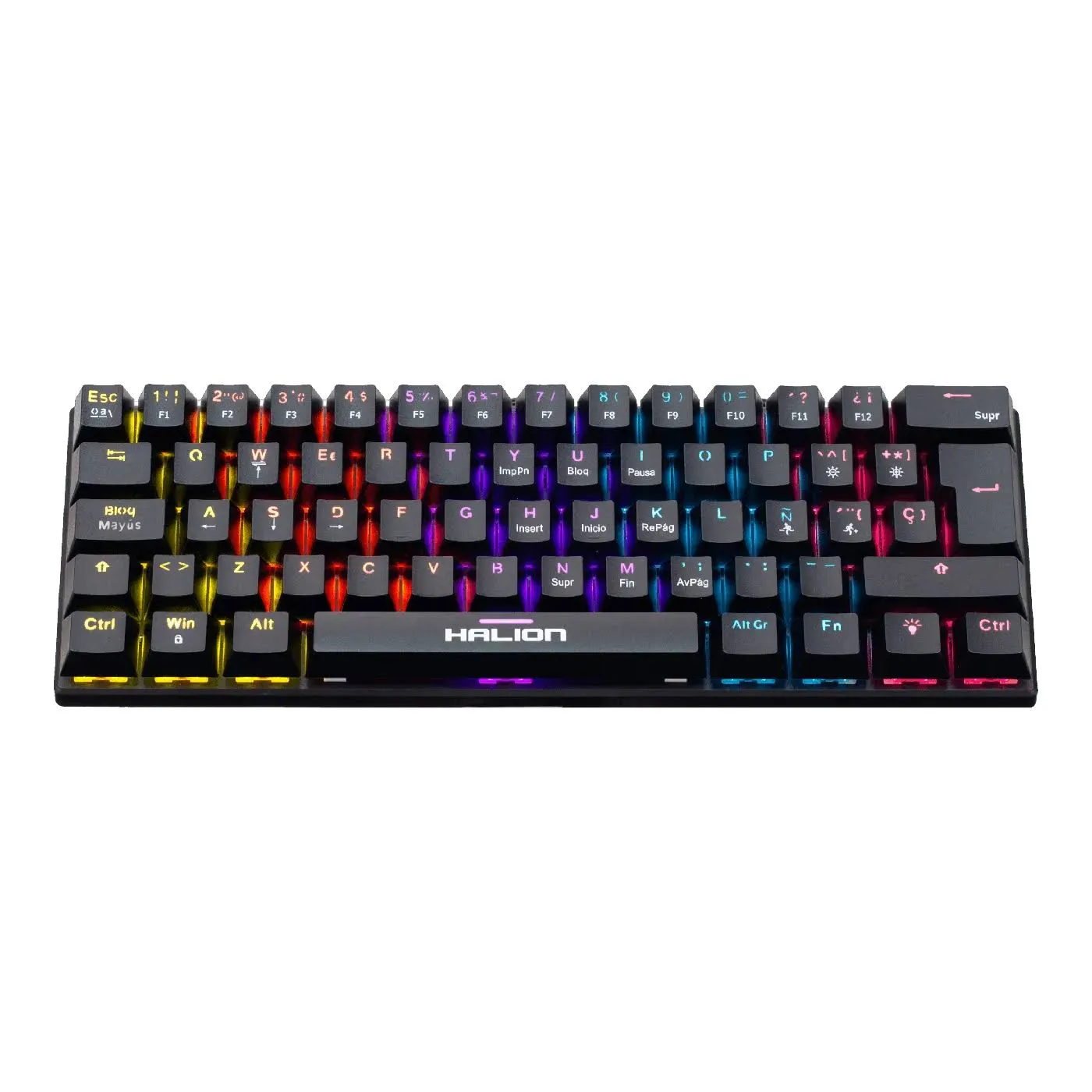 Teclado Halion Comanche 62 KM201 Mecánico Switch Red Rainbow — foto 3