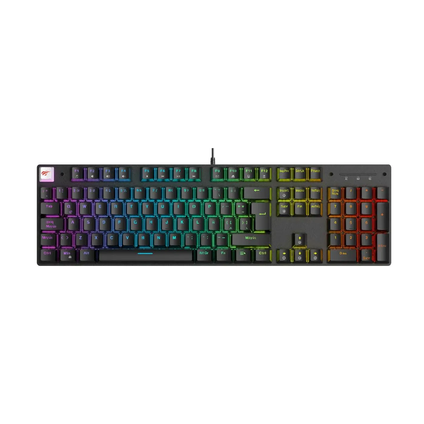 Teclado Havit KB432L Mecánico Switch Blue RGB