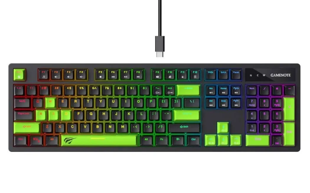 Teclado Havit KB893L Mecánico Switch Blue RGB