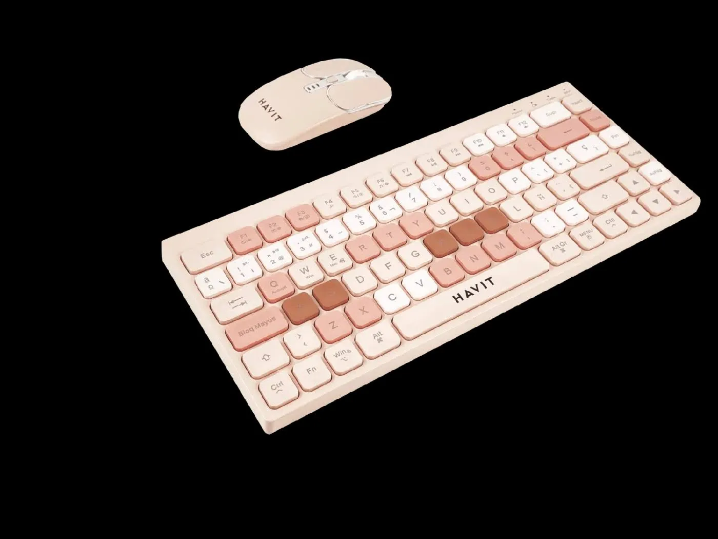 Combo Teclado y Mouse Havit KB831WB-SP Inalámbrico Bluetooth Rosado — foto 2