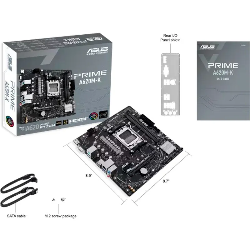 Placa Madre ASUS Prime A620M-K AM5 A620 Micro-ATX DDR5 — foto 7