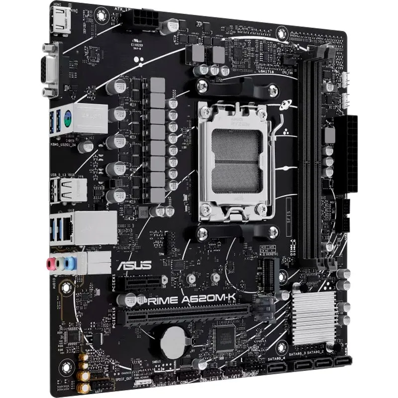 Placa Madre ASUS Prime A620M-K AM5 A620 Micro-ATX DDR5 — foto 2