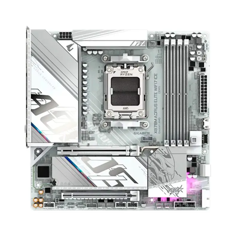Placa Madre Gigabyte X870M Aorus Elite WiFi7 Ice AM5 X870 Micro-ATX DDR5 — foto 2