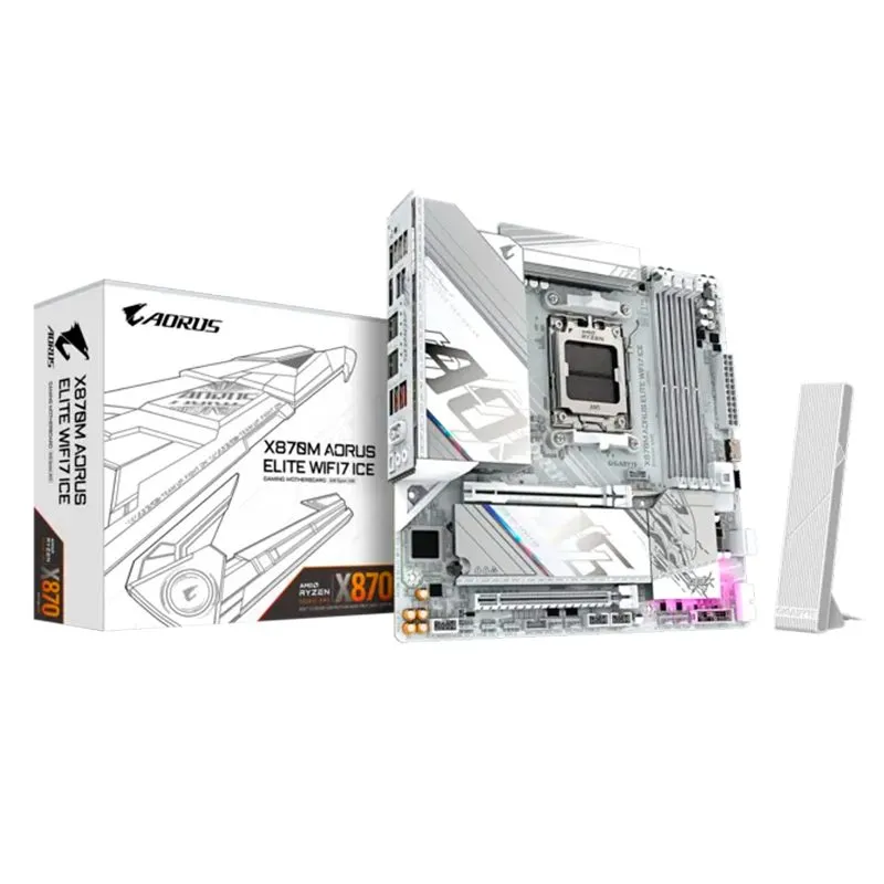 Placa Madre Gigabyte X870M Aorus Elite WiFi7 Ice AM5 X870 Micro-ATX DDR5