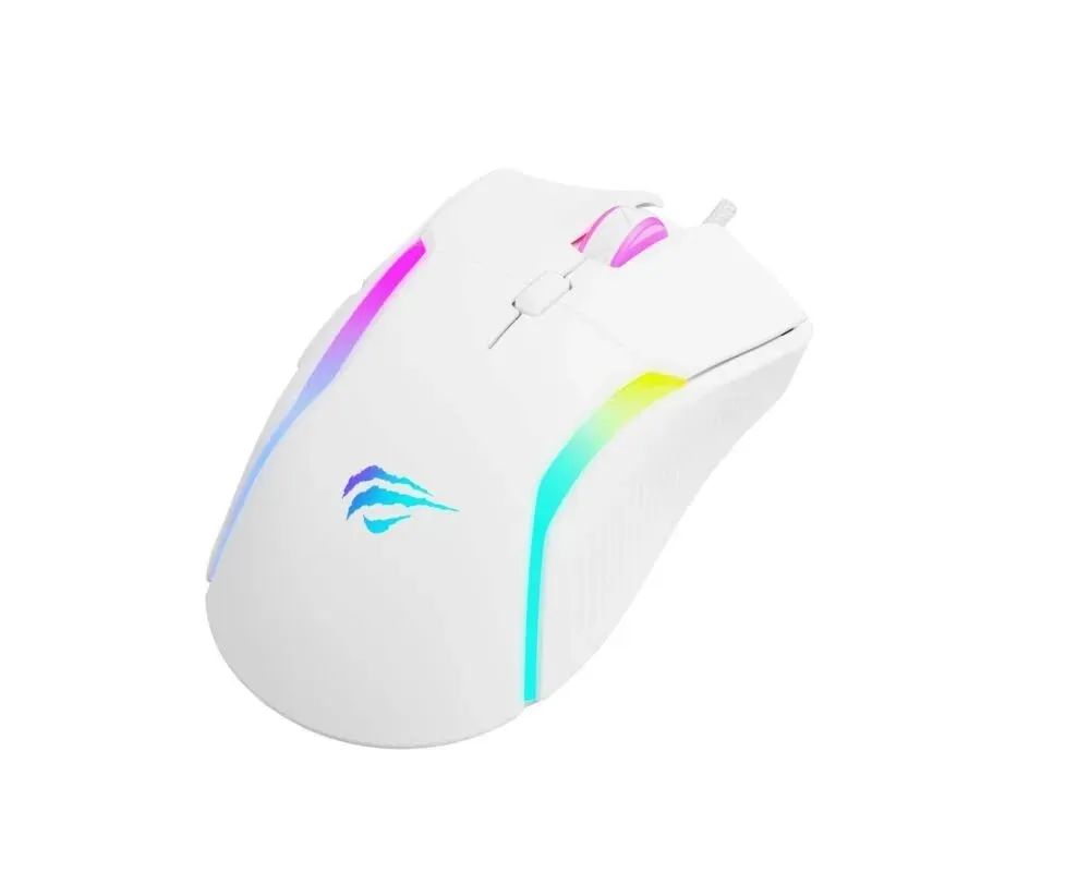 Mouse Gamer Havit MS1033 RGB 8000 DPI Blanco — foto 2