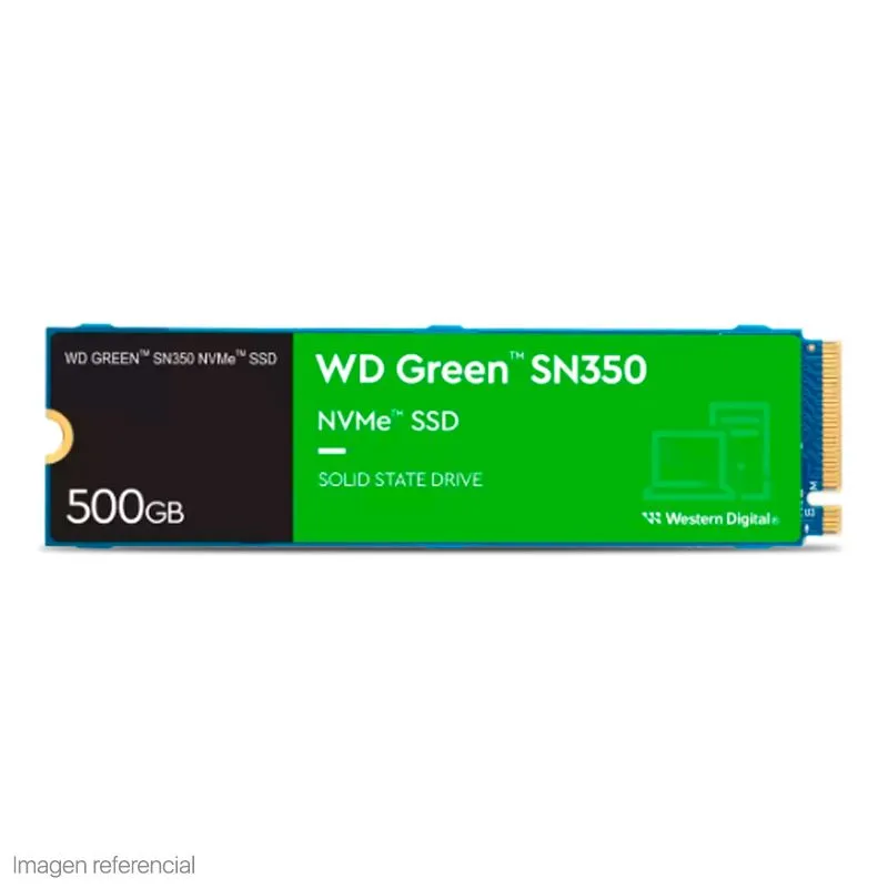 SSD Western Digital WD Green SN350 500GB M.2 2280 NVMe PCIe Gen3 hasta 2400 MB/s