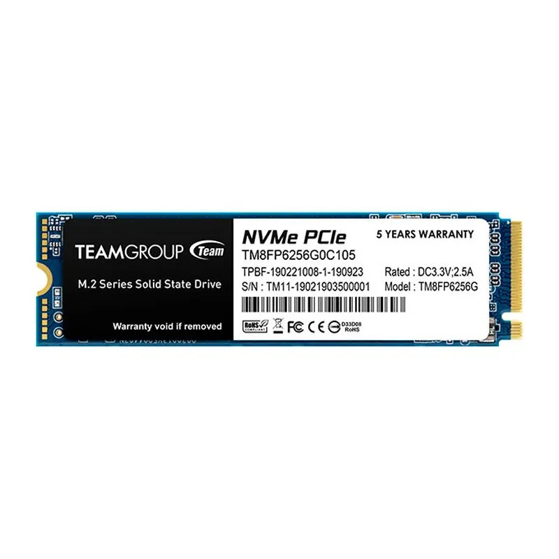 SSD TeamGroup MP33 256GB M.2 2280 NVMe PCIe Gen3 hasta 1600 MB/s