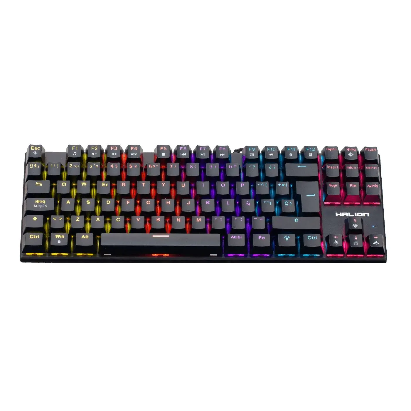 Teclado Halion Comanche 88 KM202 Mecánico Switch Red Rainbow