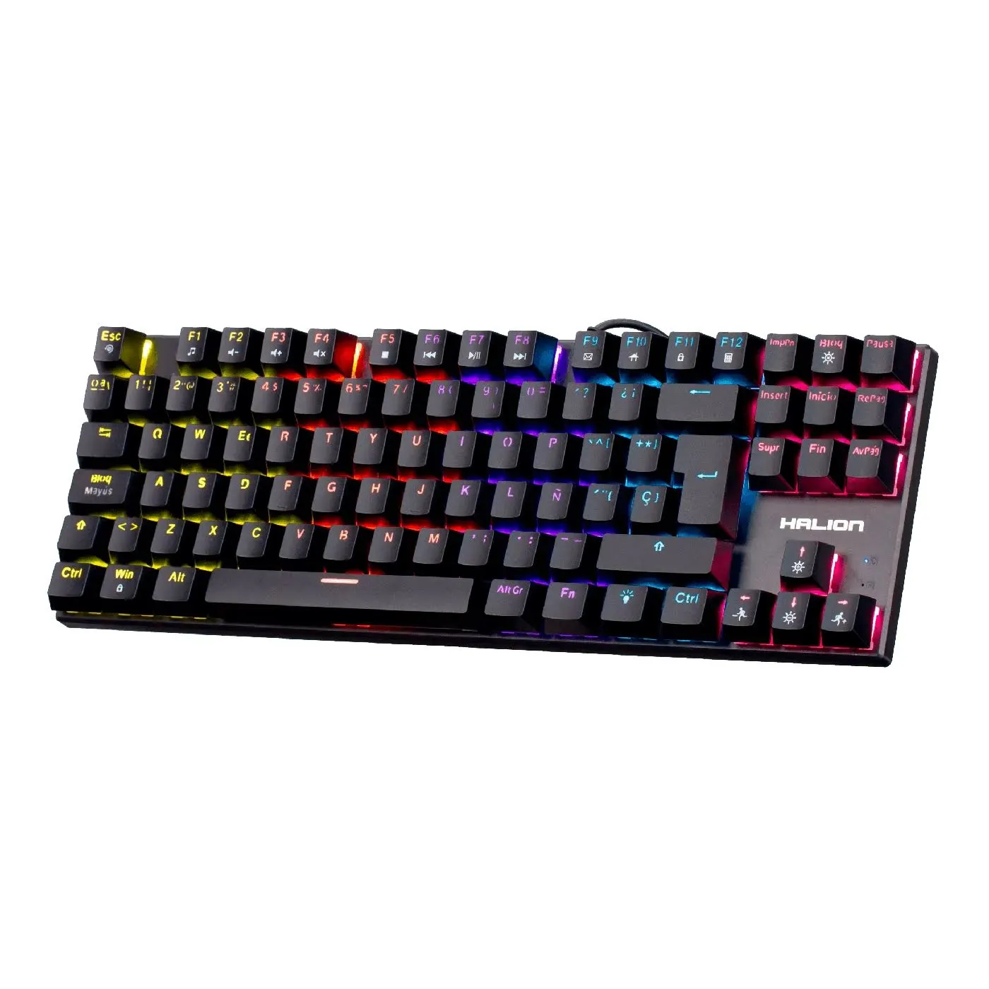 Teclado Halion Comanche 88 KM202 Mecánico Switch Red Rainbow — foto 3