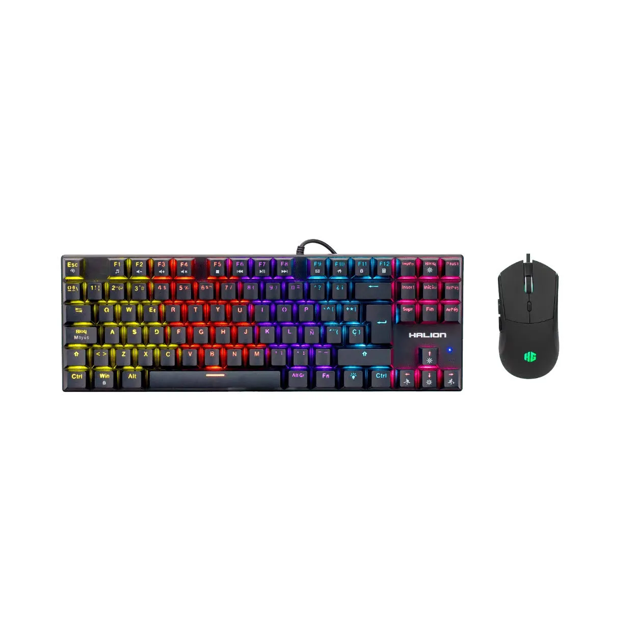 Combo Teclado y Mouse Halion Mecano K203C Mecánico 3600 DPI